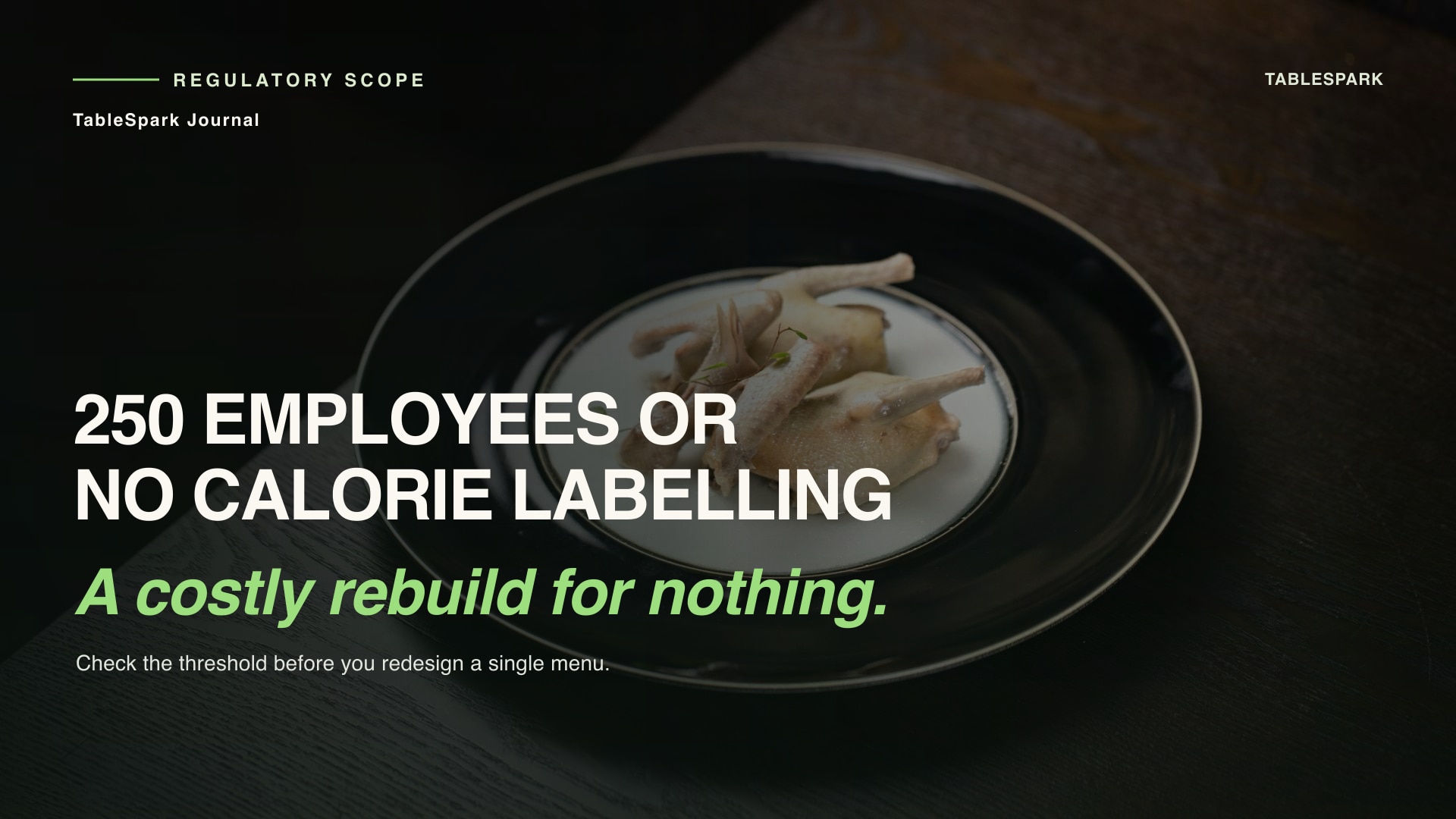 Calorie labelling for restaurants: find out whether the rules apply to you at all