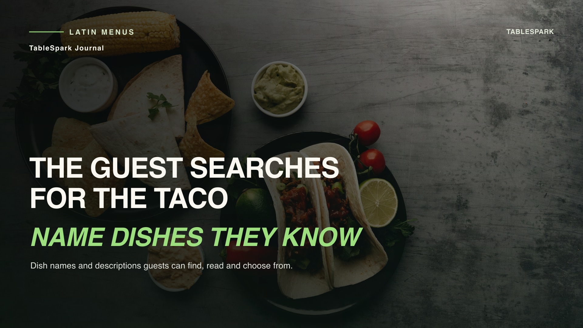 Your Menu Names the Dish. The Guest Searches for the Taco