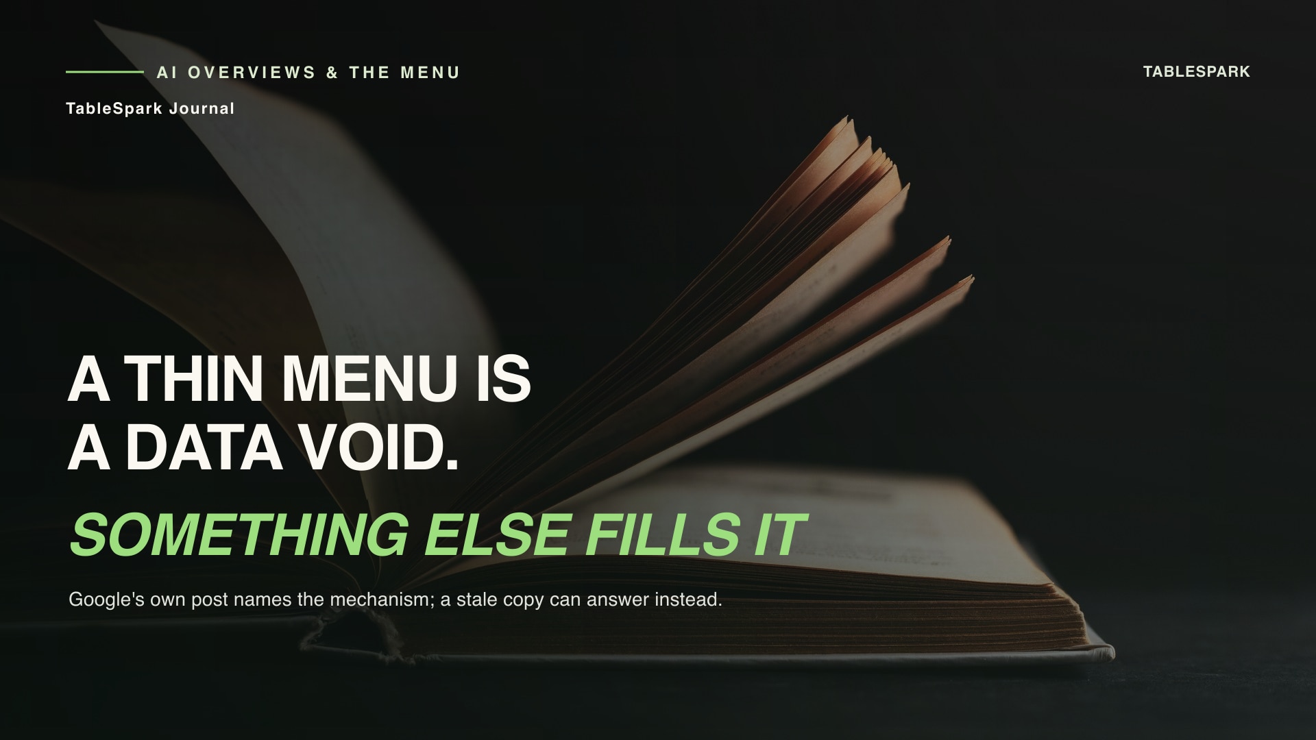 When an AI Overview Can Answer "What's on the Menu" From Somewhere Else