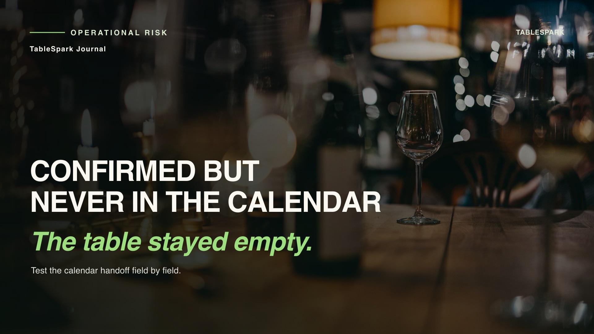 The booking never reached the calendar: testing a confirmation field by field