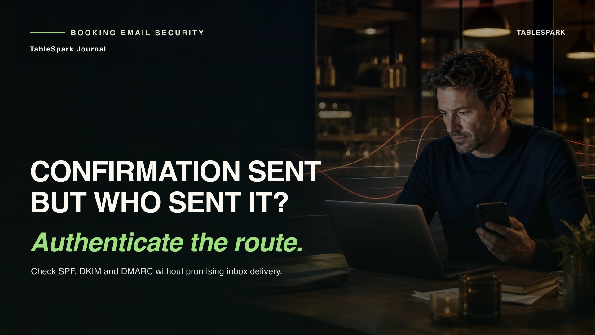 Restaurant booking email authentication: check SPF, DKIM and DMARC