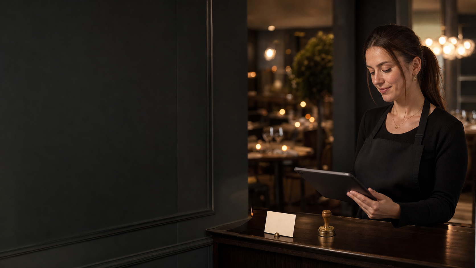 Restaurant host checking the status of a guest booking request.