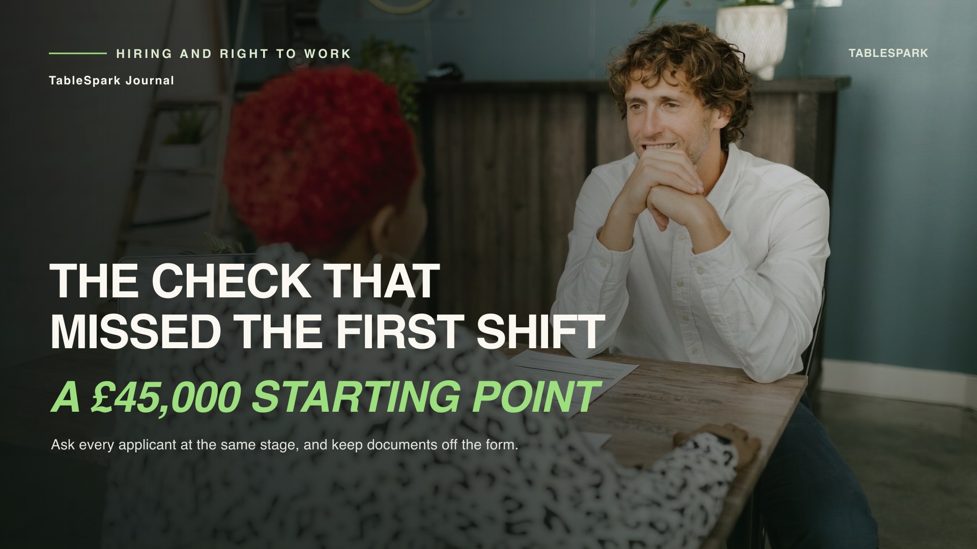 Where the right to work check belongs on a restaurant careers page