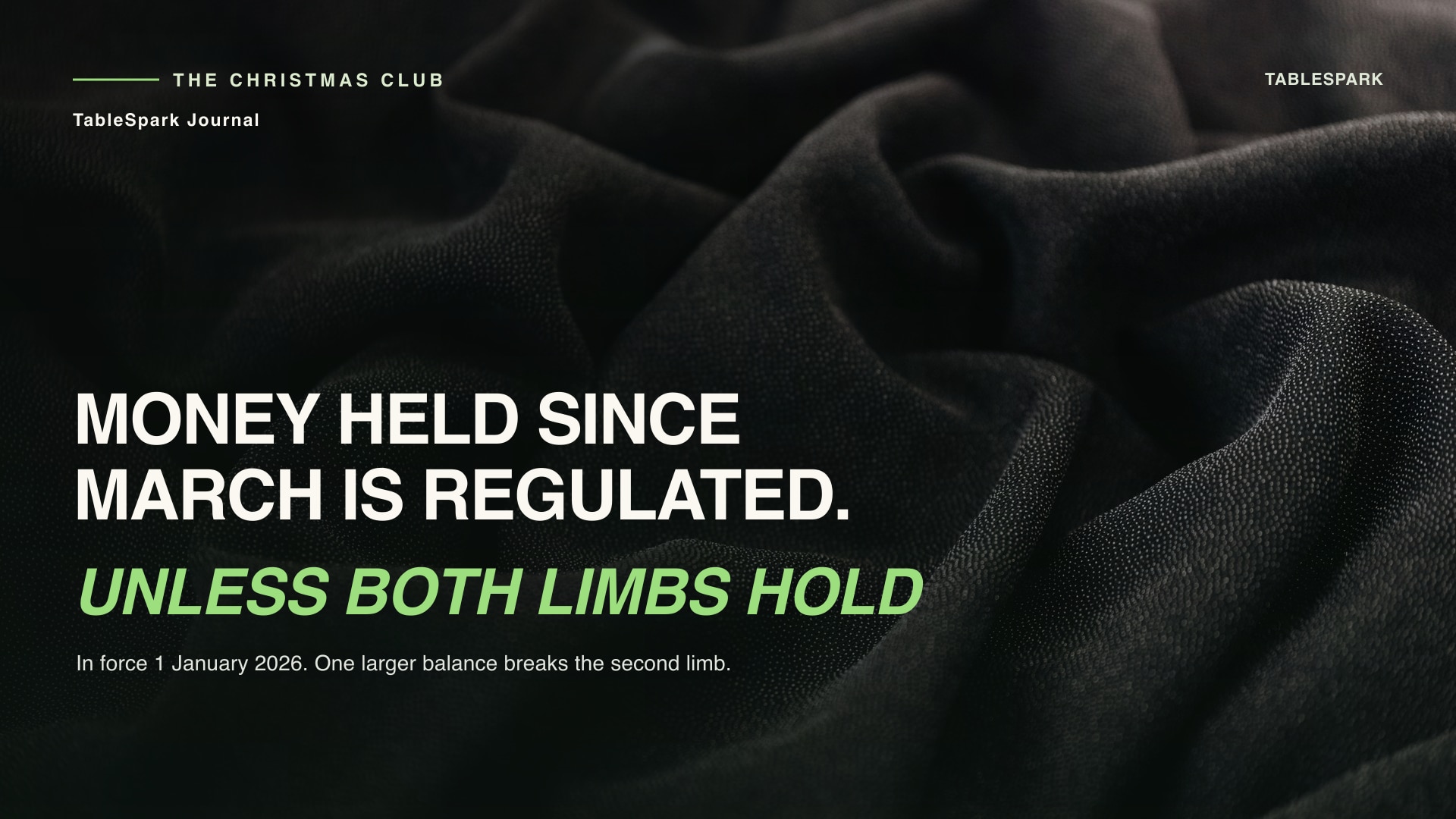 A restaurant Christmas club is now a regulated savings scheme unless both limbs of one exclusion hold