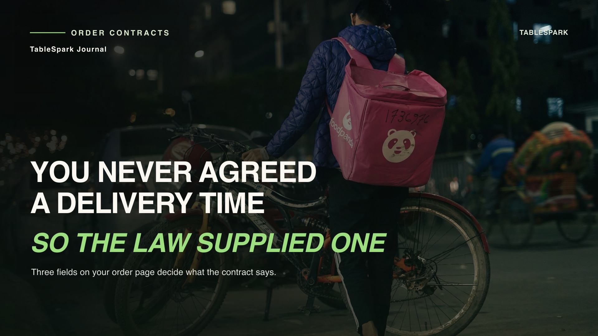 Your order page never agreed a delivery time, so the Consumer Rights Act supplied one