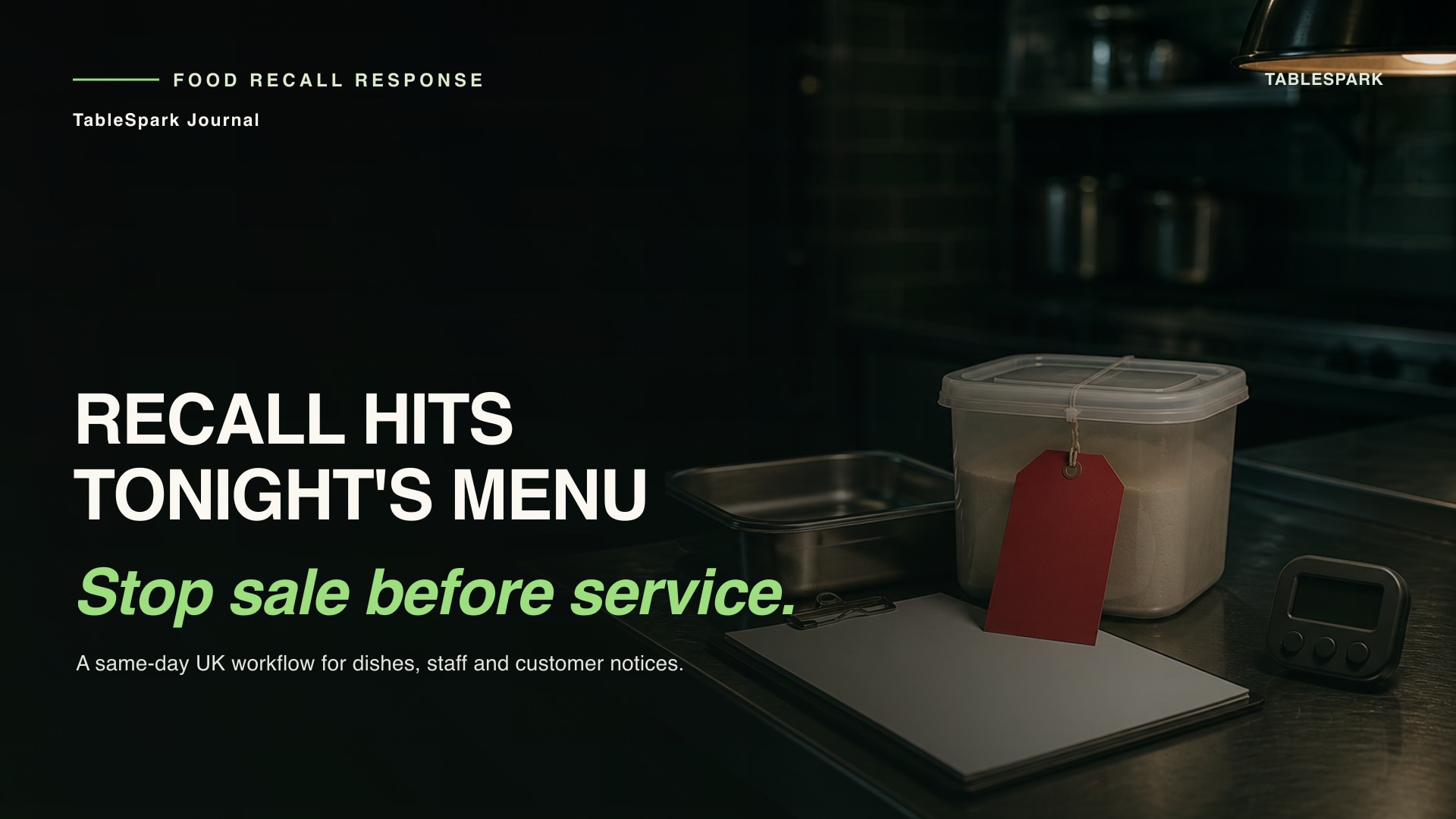 Restaurant food recall customer notice UK: pull the dish, publish the notice