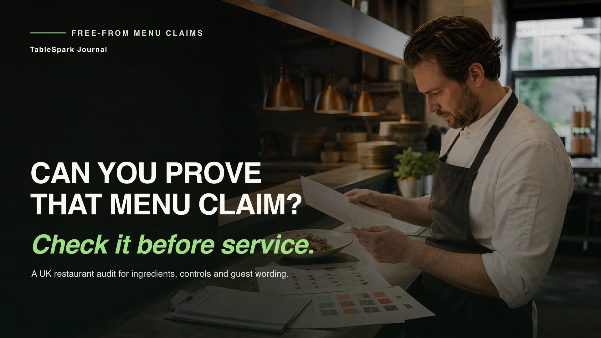 Restaurant free-from claims checklist UK: audit every promise