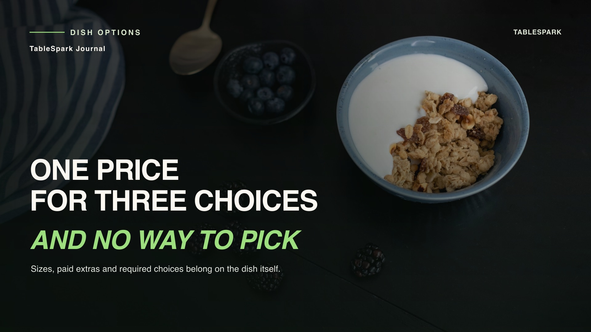 Add Sizes and Paid Extras to One Dish on Your Menu