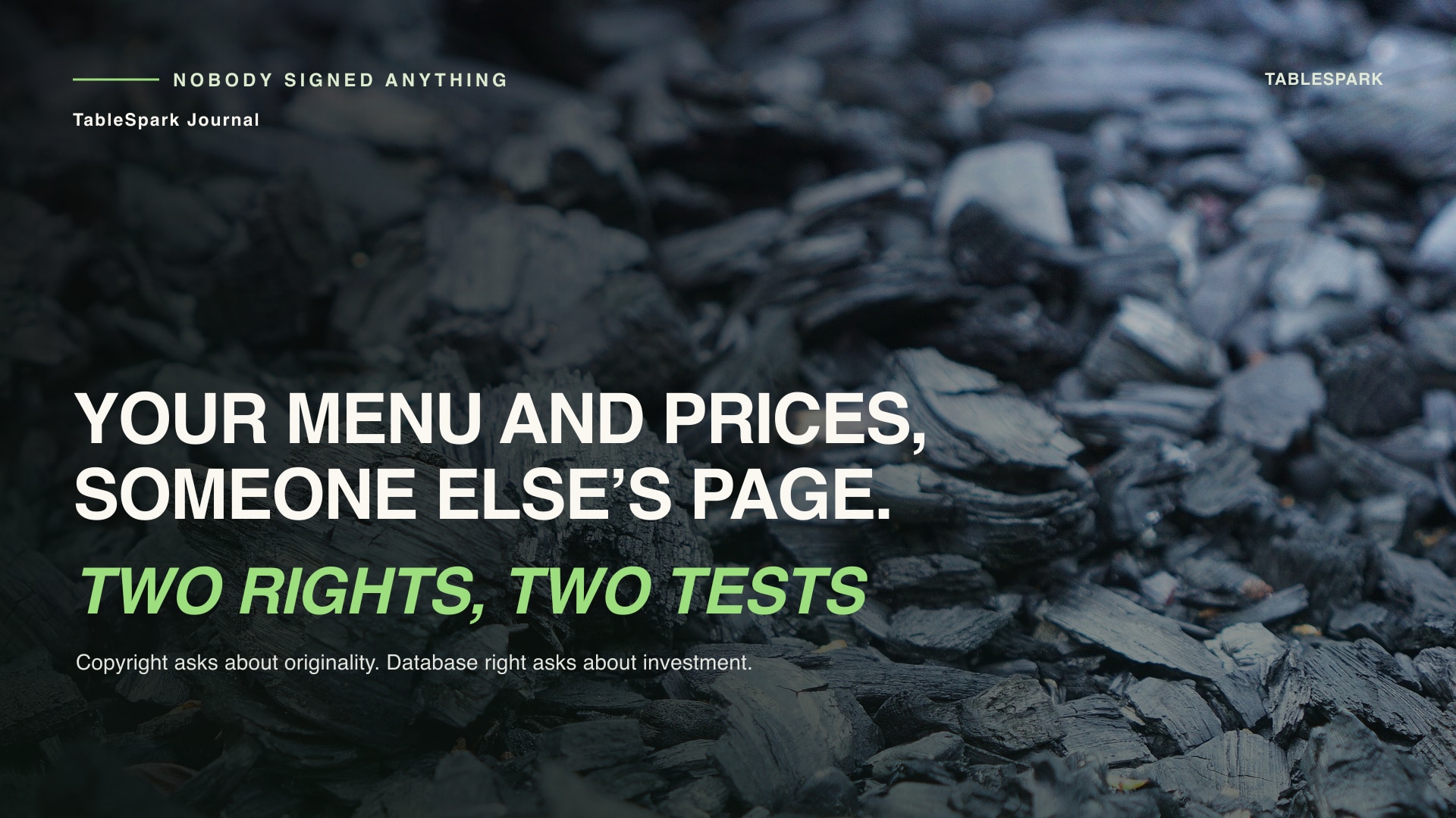 The Legal Position When a Reseller Copies Your Menu Without Permission