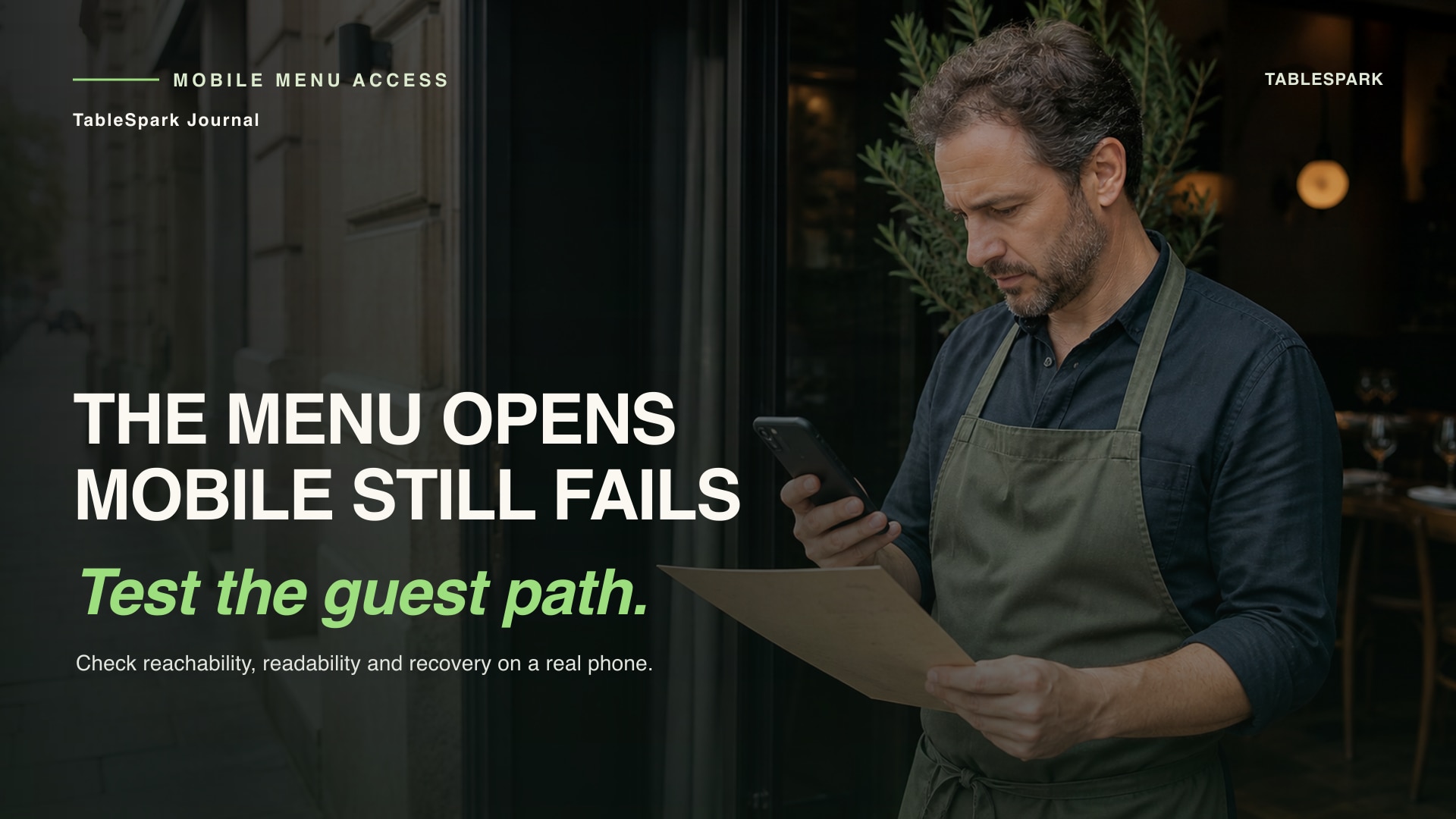 Restaurant Menu PDF Mobile Access Check