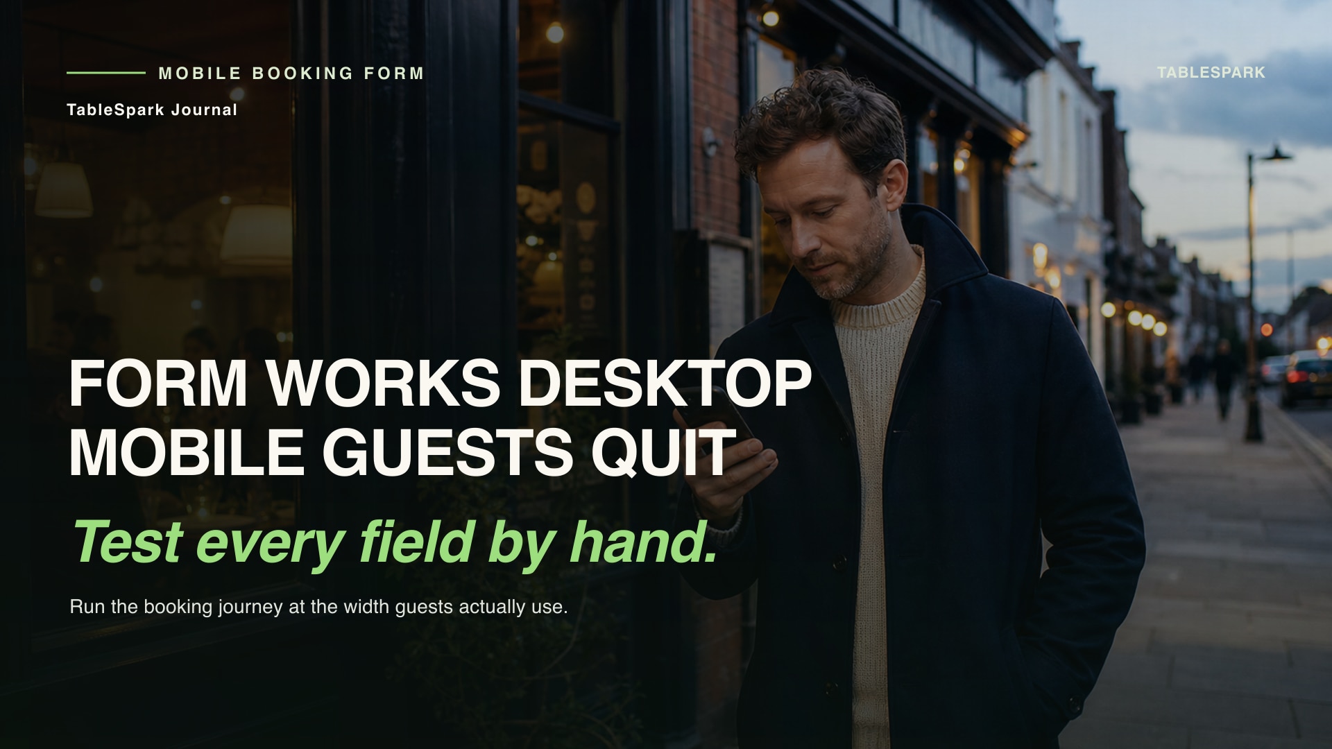 Restaurant Mobile Booking Form Field Test: the Phone-to-Inbox QA Method