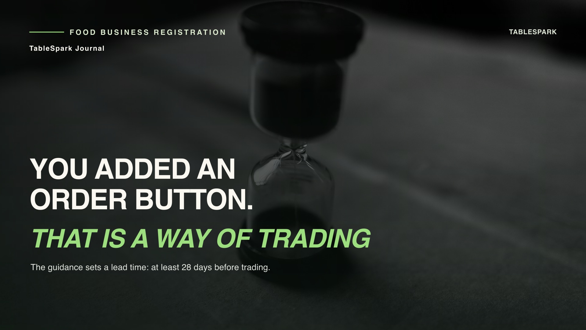 You Added an Order Button. The Registration Guidance Names That as a Way of Trading.