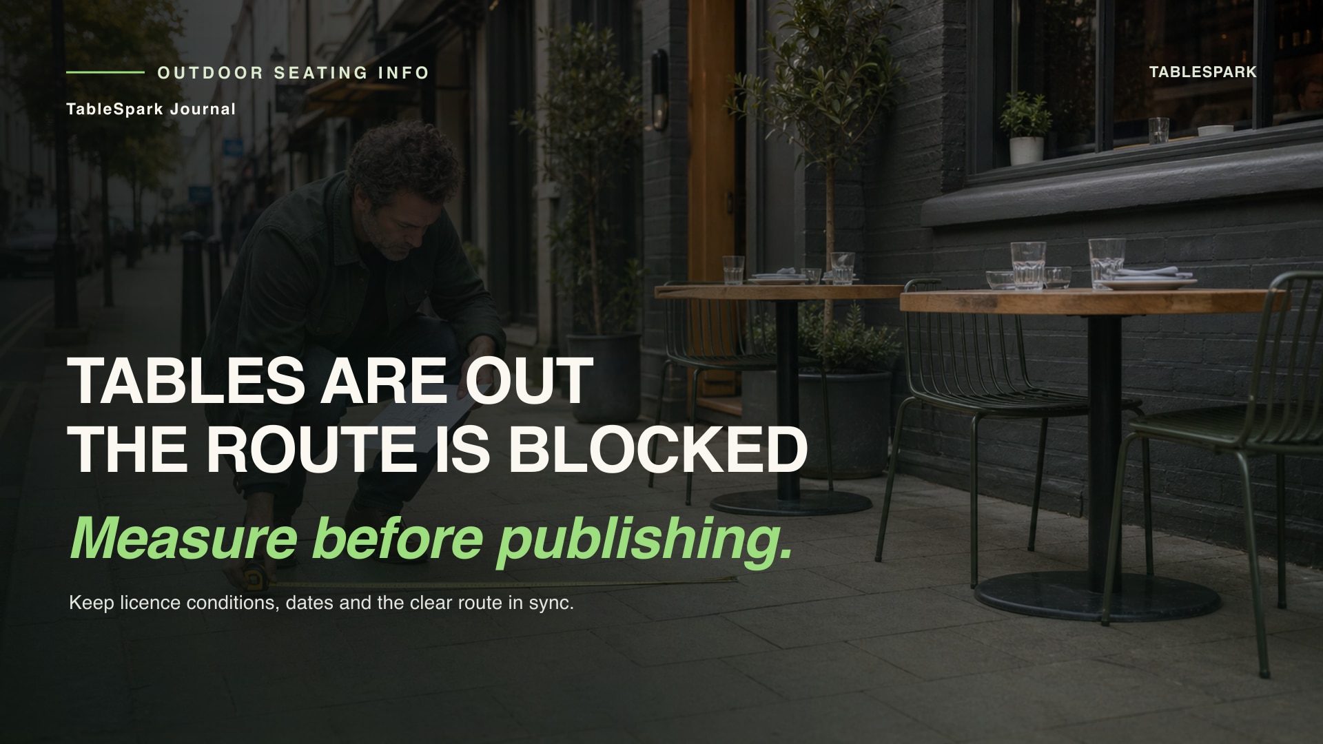 Restaurant pavement licence website checklist: keep outdoor seating accurate
