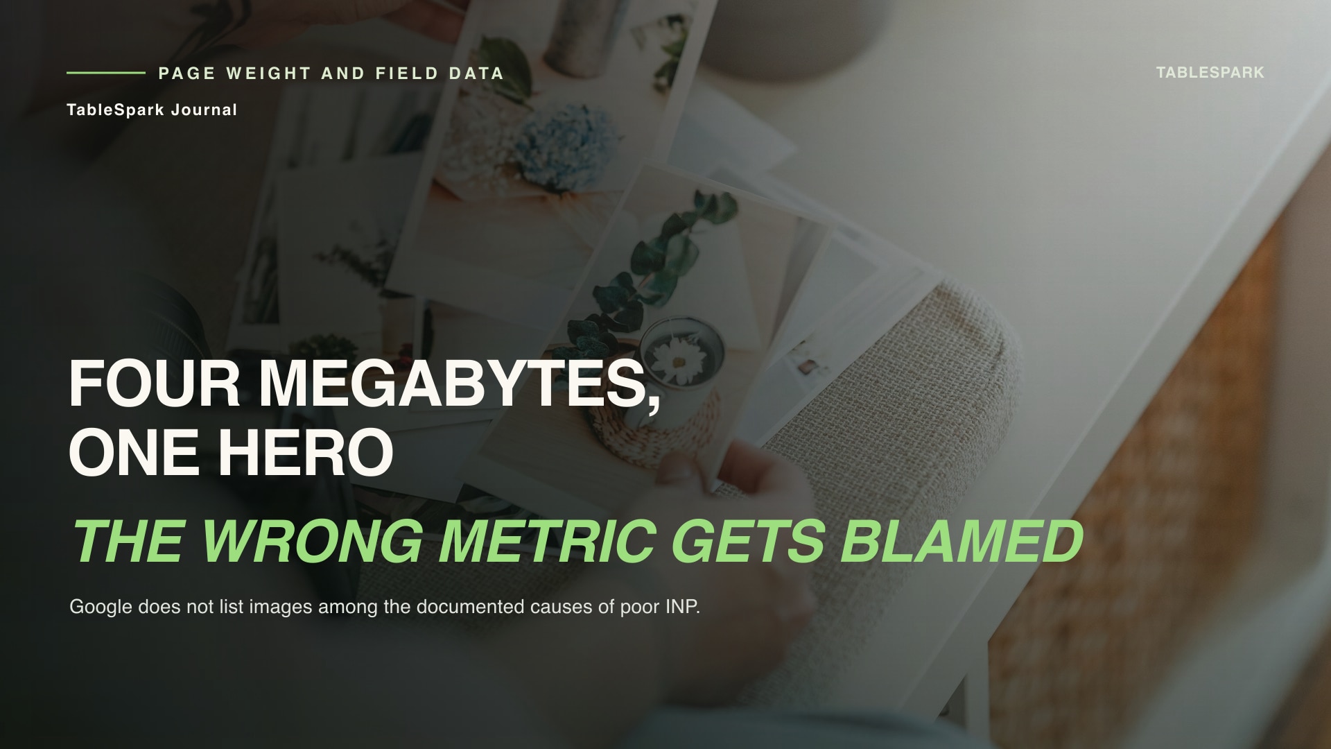 The four-megabyte hero photograph, and the Core Web Vital it actually moves