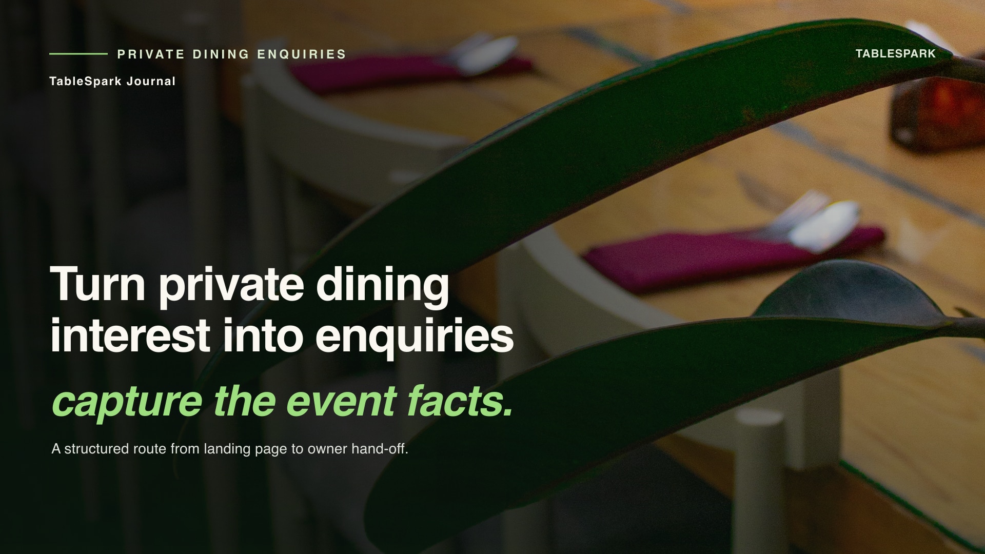 Restaurant Private-Dining Enquiry Workflow: From Form to Handoff