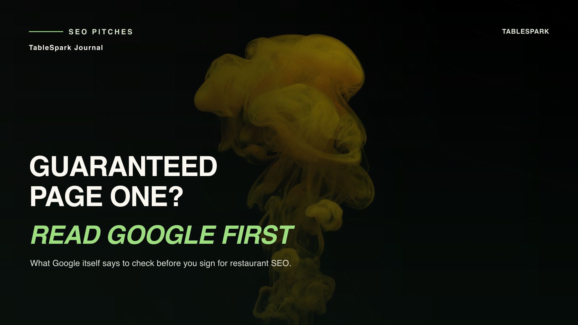 A Guaranteed Page One for Your Restaurant: What Google Says Before You Sign