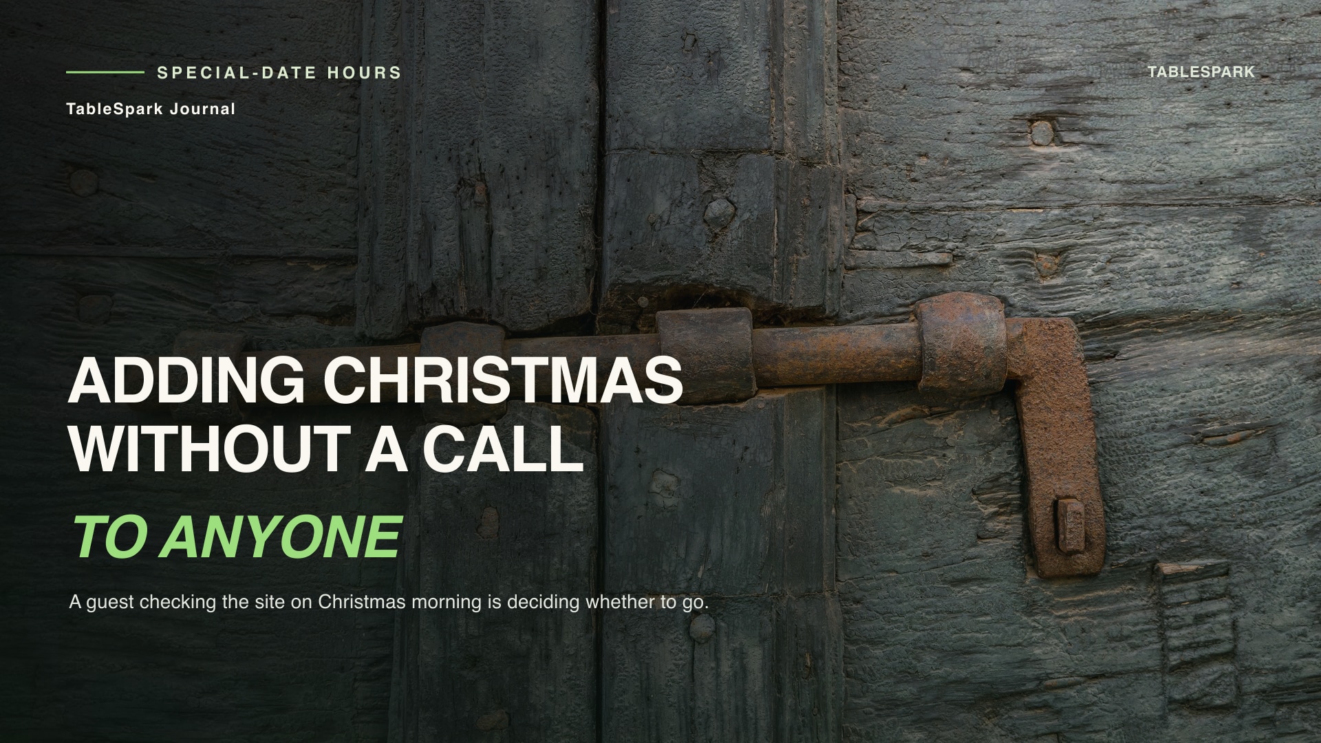 Adding Christmas Day to the Website Without Calling Anyone