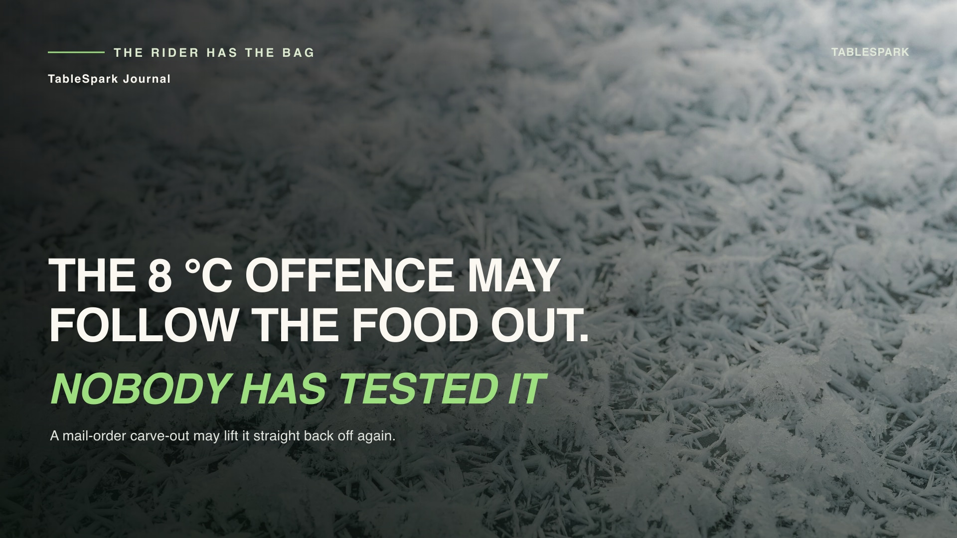 Who holds the food-safety duty once a third-party rider has the bag