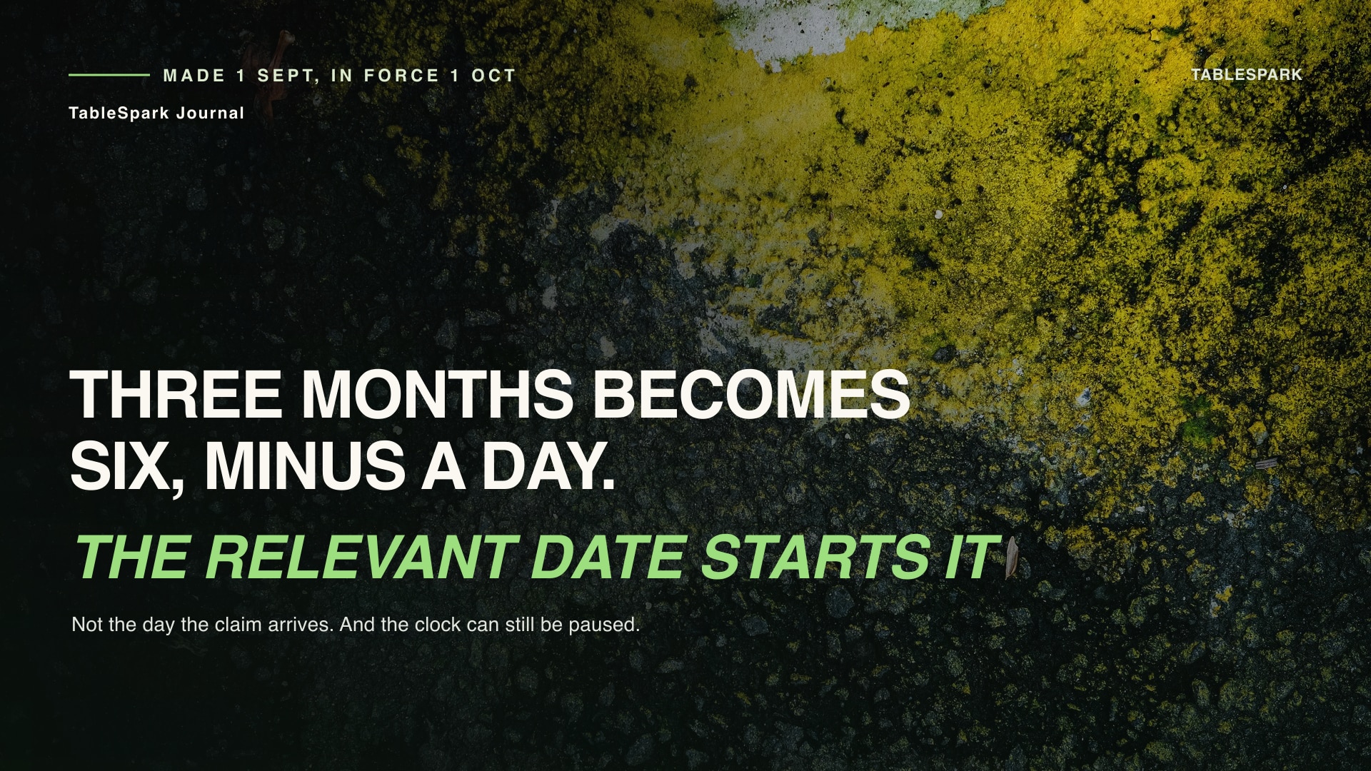 The tribunal window doubles on 1 October, and the date that decides it is not the date the claim arrives