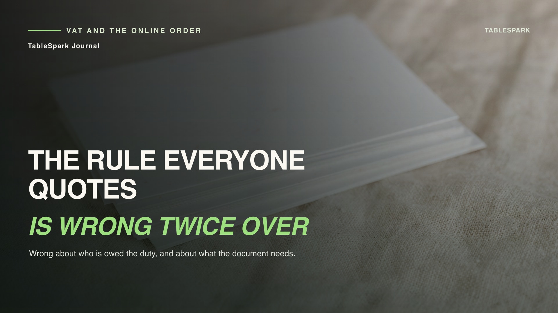 A guest wants a VAT invoice for last week's online order, and the rule everyone quotes is wrong twice over