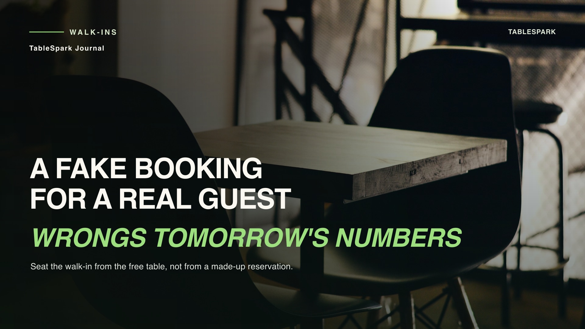 Seating a Walk-In Without Inventing a Booking First