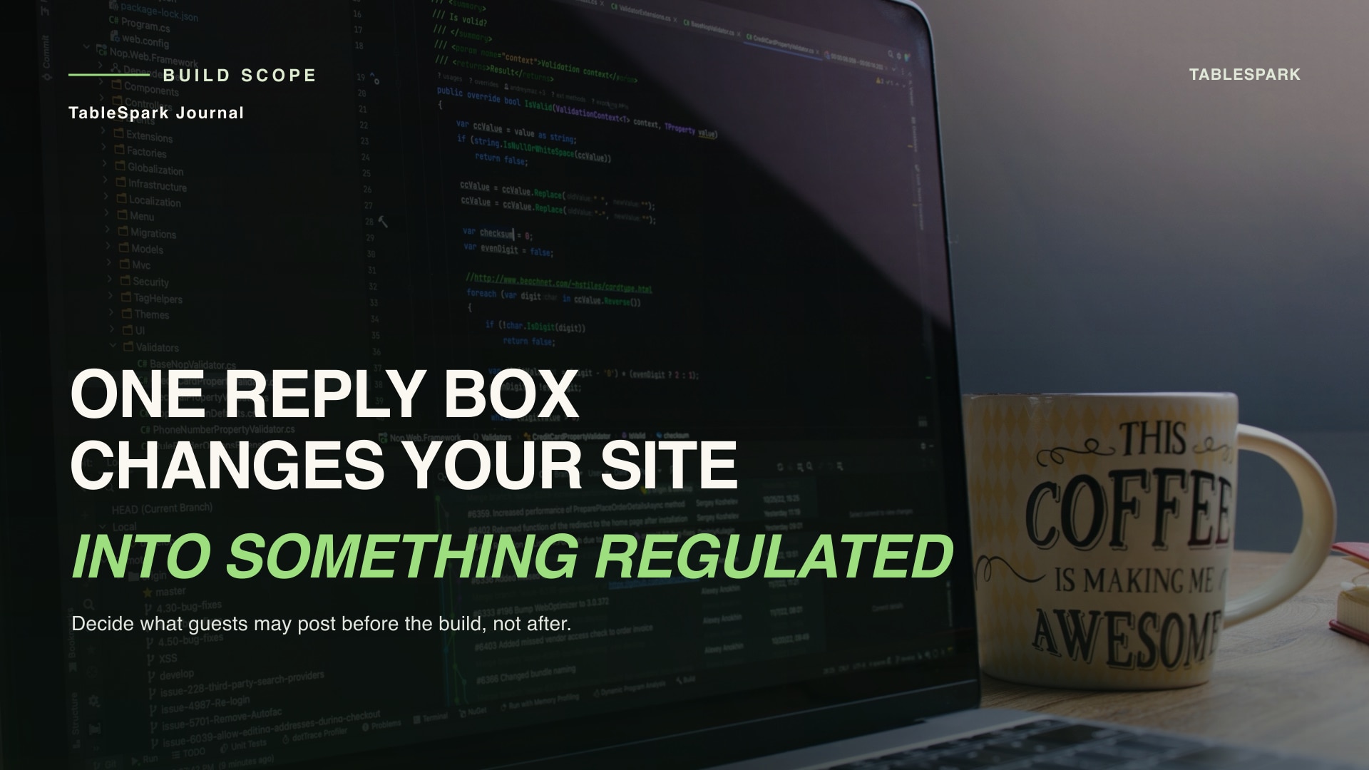 Guests may review you. The moment they can reply to each other, your website changes category.