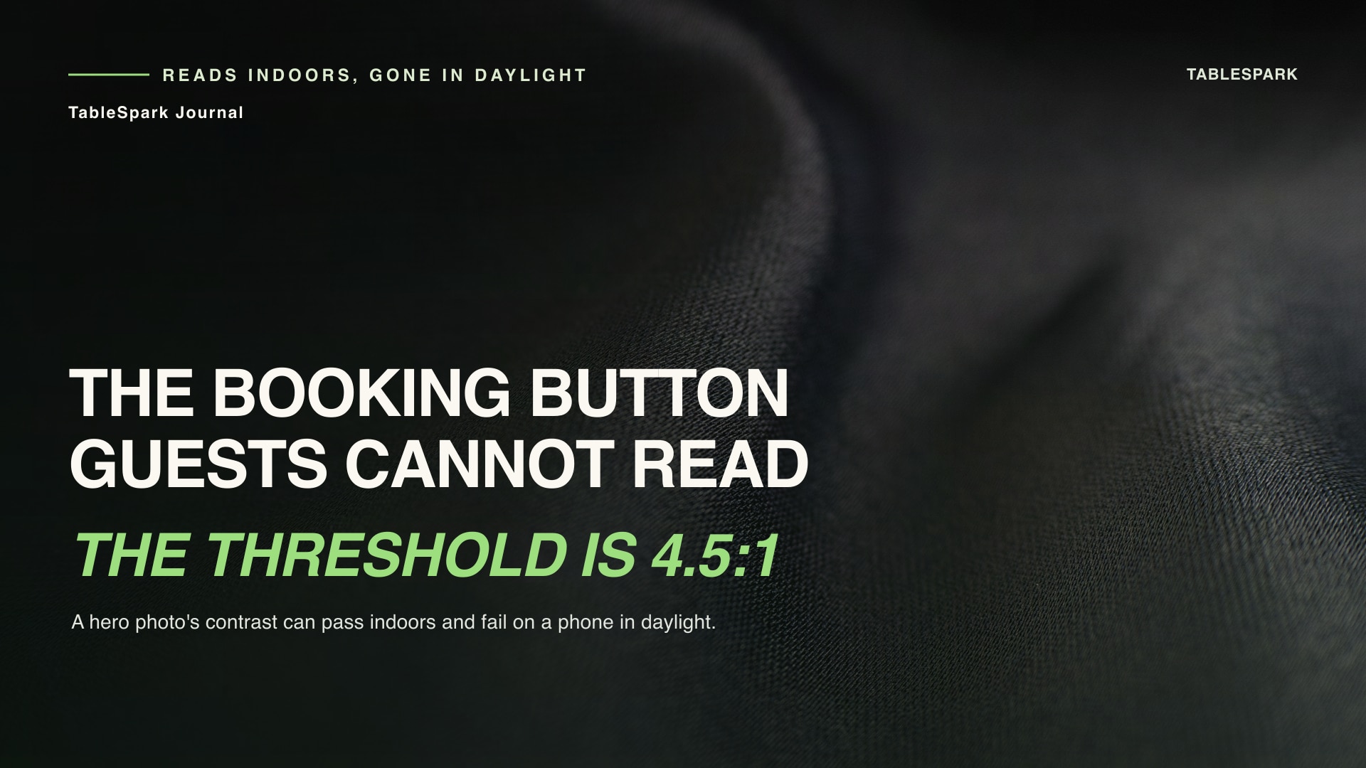 The Booking Button Guests Can't Read Against Your Own Hero Photo