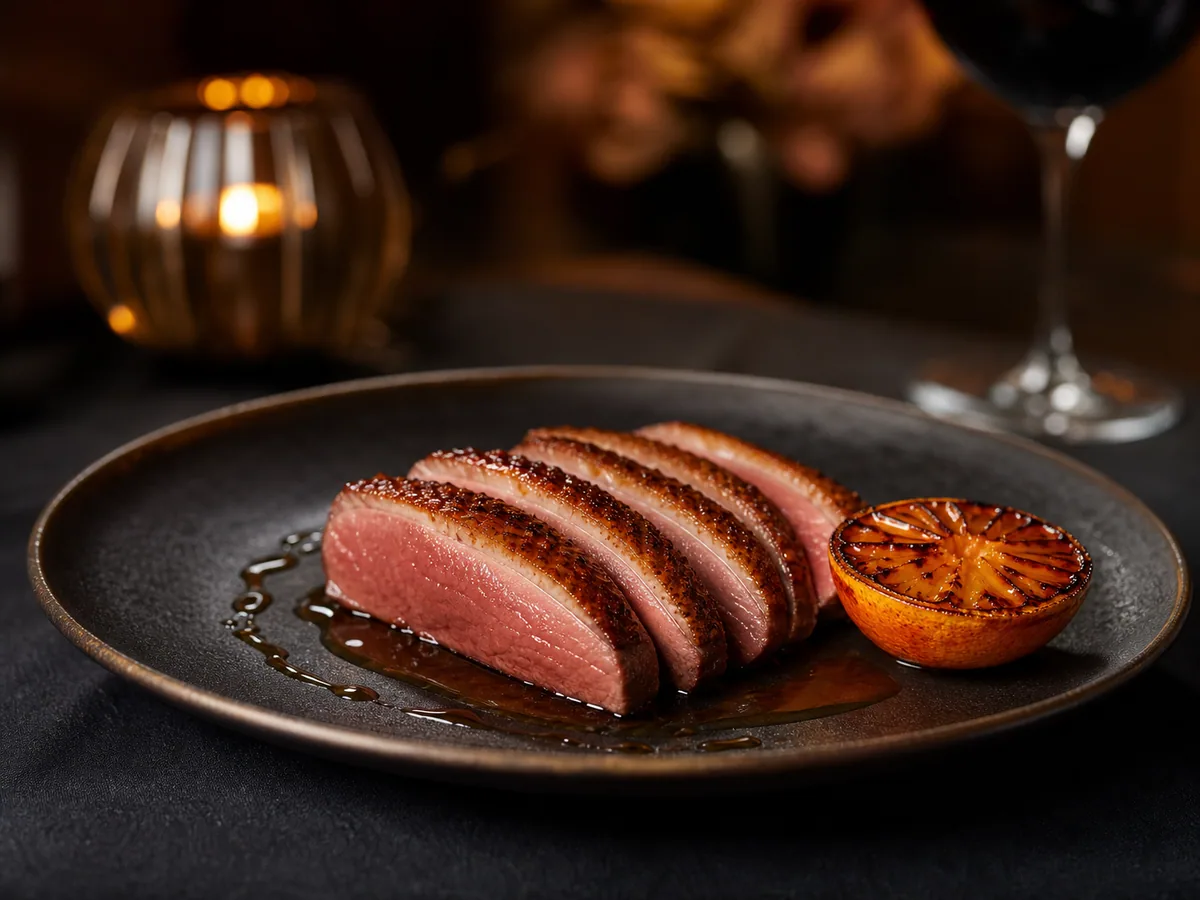 Dry-aged duck, bitter orange