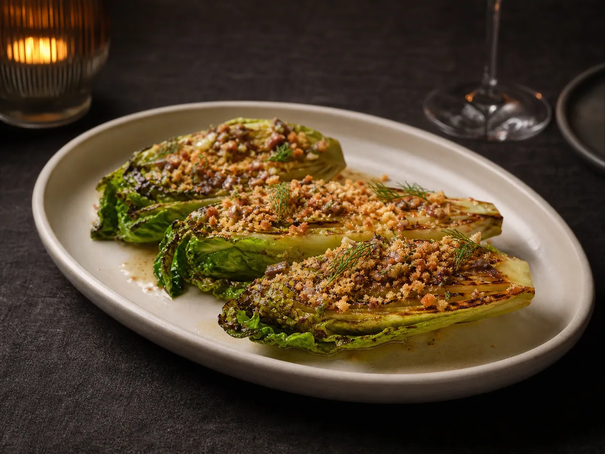 Charred gem lettuce