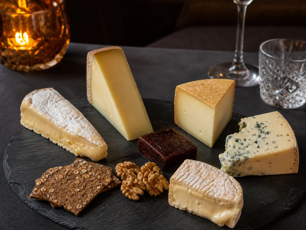 British and French cheese selection