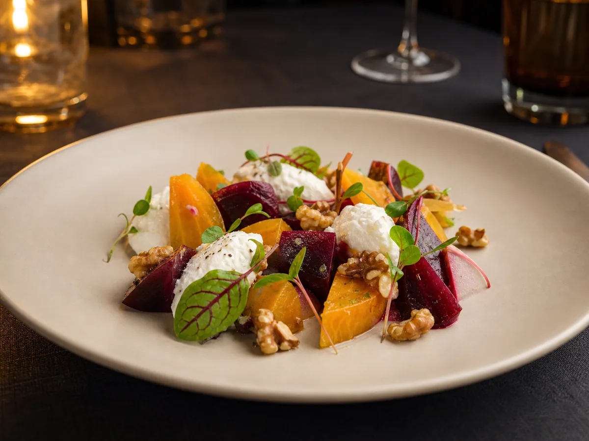 Heritage beetroot, goat's curd
