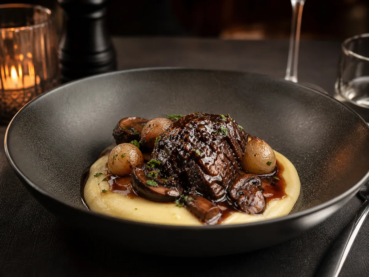 Beef cheek bourguignon