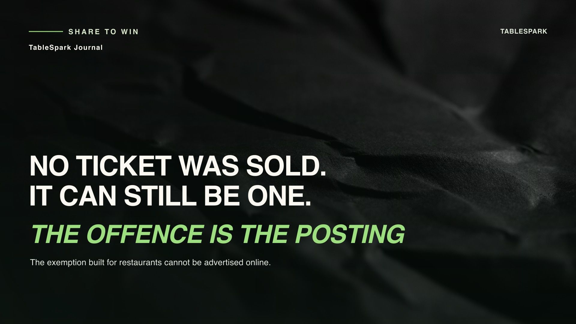 A 'spend and win' giveaway can be an unlicensed lottery, and posting it is the offence